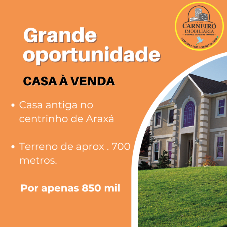 Casa no Centro – 850 mil